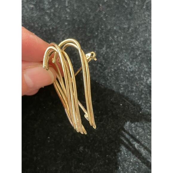 Vintage WELLS 1/20 12k GF yellow gold open heart brooch - Picture 5 of 6